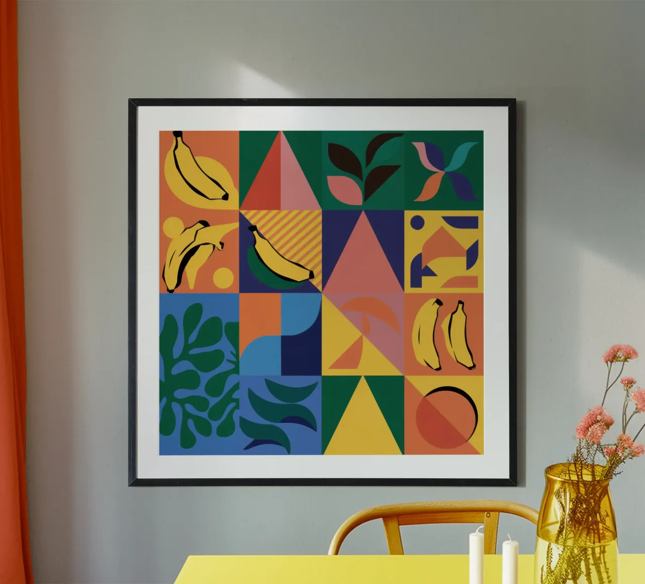 Patchwork geometrico tropicale carta hahnemühle da Sun Riser
