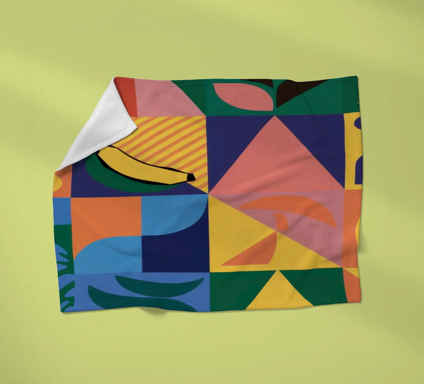 Tropical Geometric Patchwork Fleecedecke von Sun Riser
