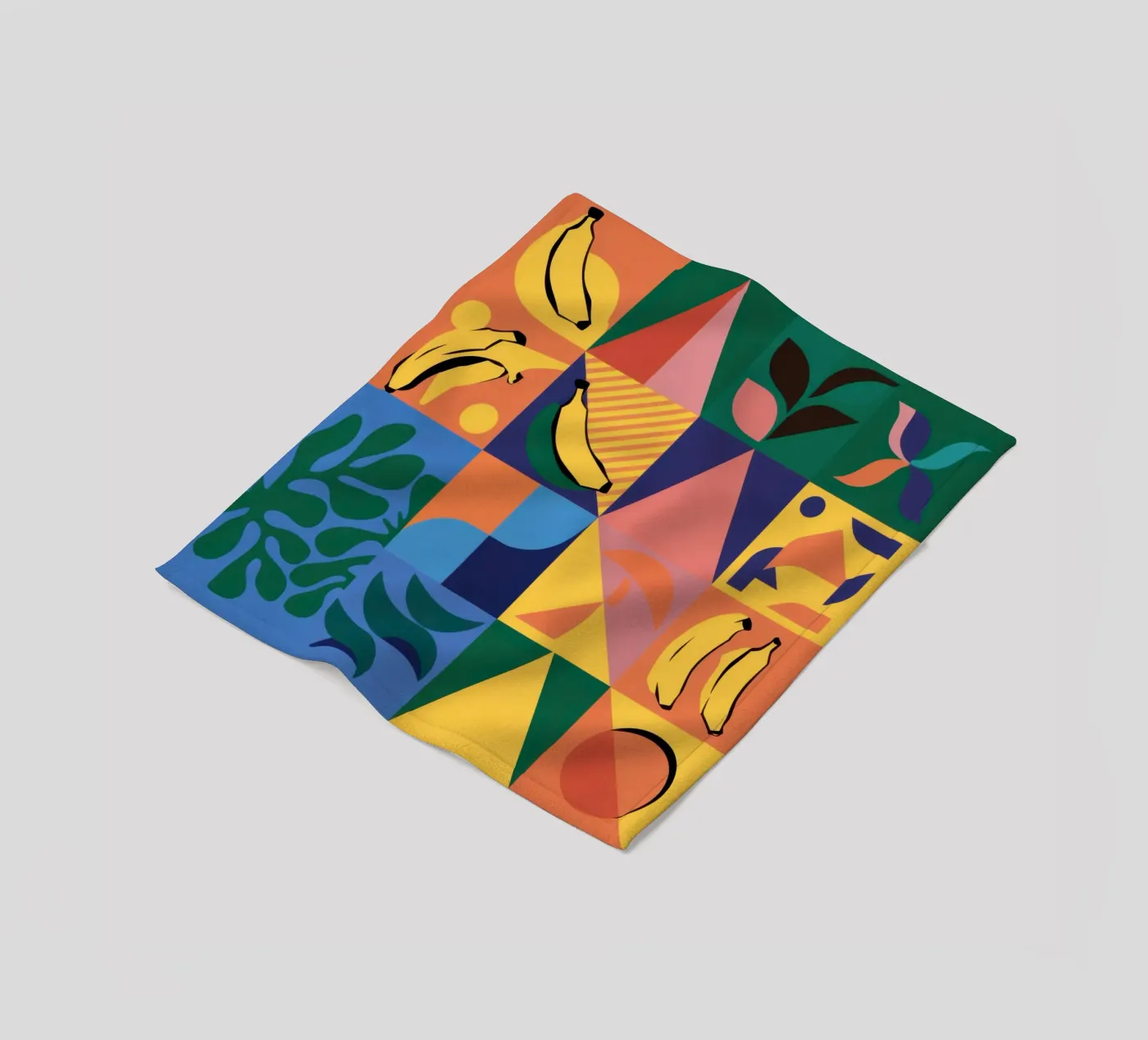 Tropical Geometric Patchwork Fleecedecke von Sun Riser