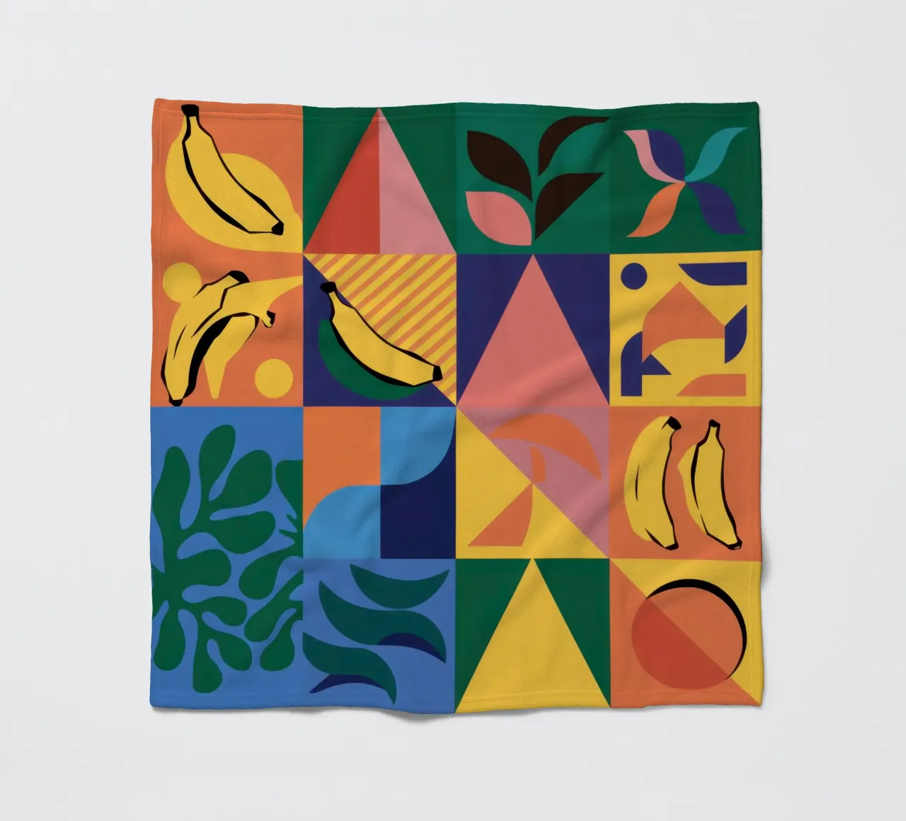 Patchwork geometrico tropicale coperta in pile da Sun Riser