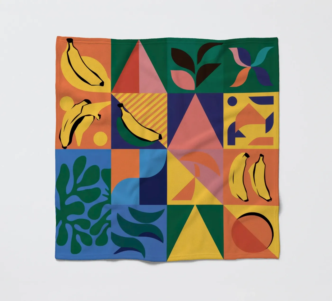 Tropical Geometric Patchwork Fleecedecke von Sun Riser