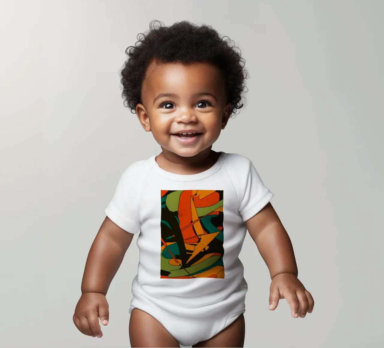 Autumn Leaf Abstraction short-sleeve baby romper by Sun Riser