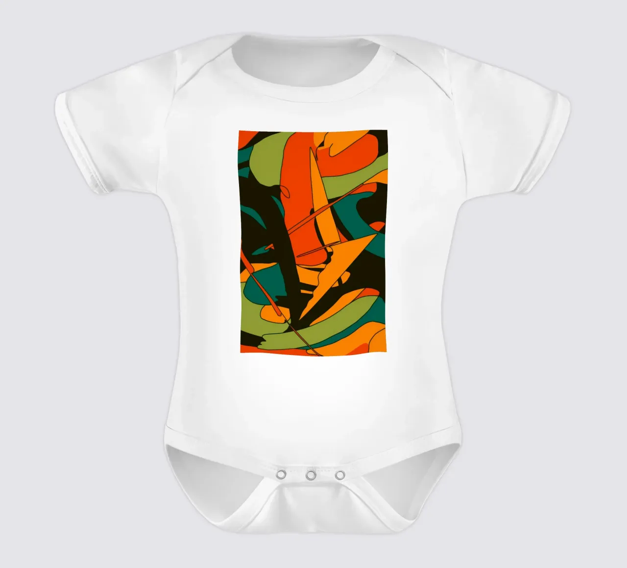Autumn Leaf Abstraction short-sleeve baby romper by Sun Riser
