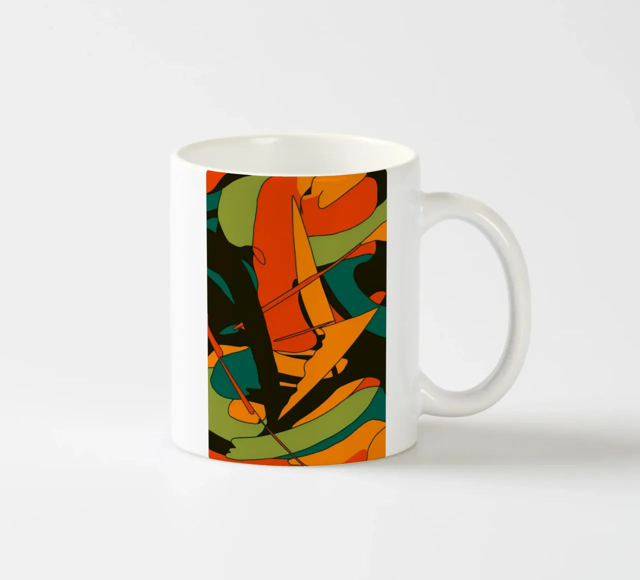 Herfstblad abstractie keramische mok van Sun Riser