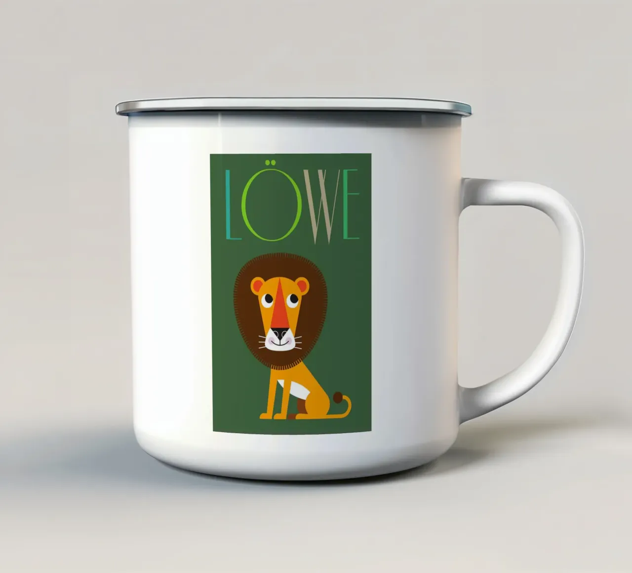 Leone 01 tazza in smalto da Looks n Brains