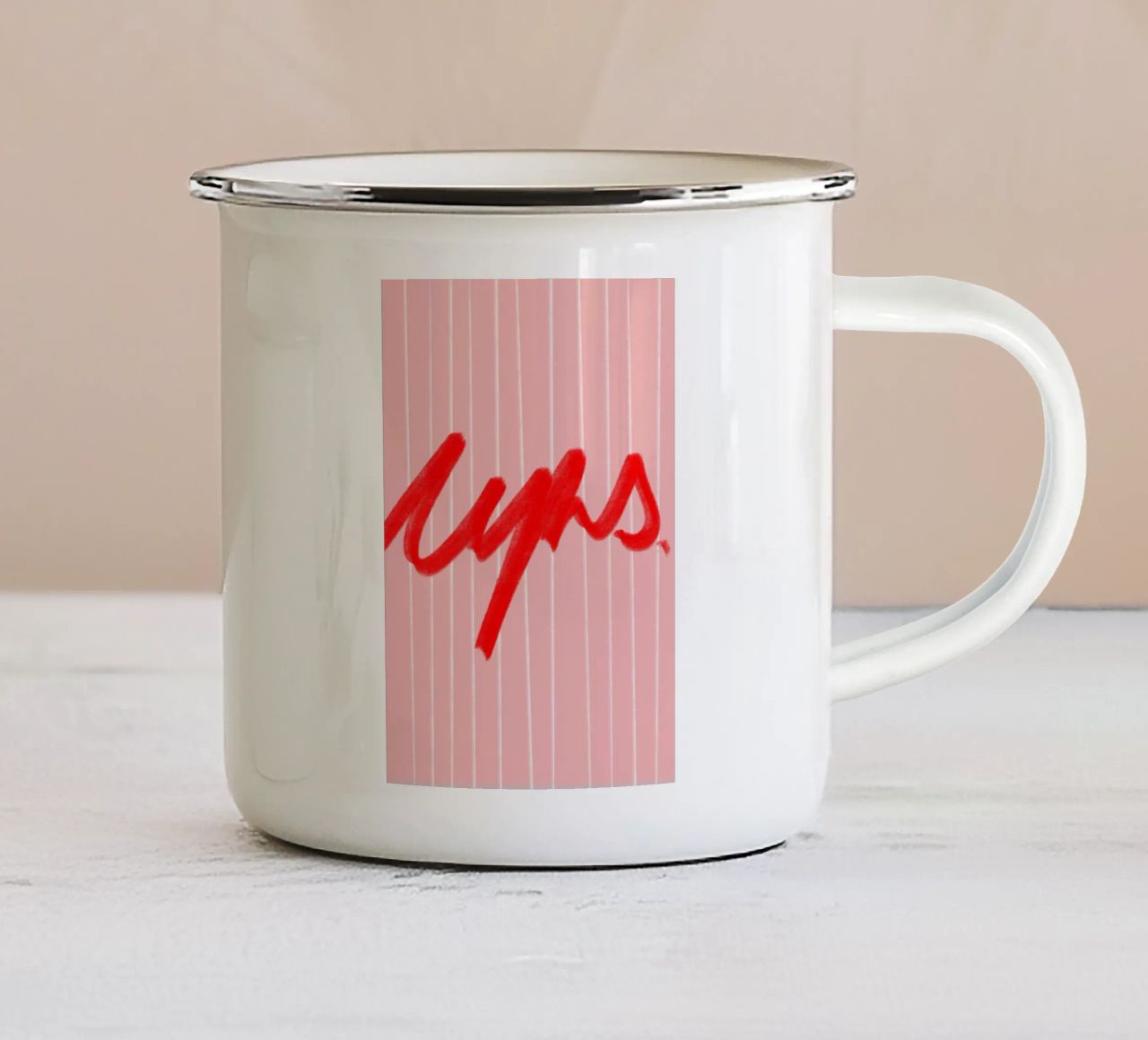 ups ! tazza in smalto da Hej Ibiza by Ute Arnold