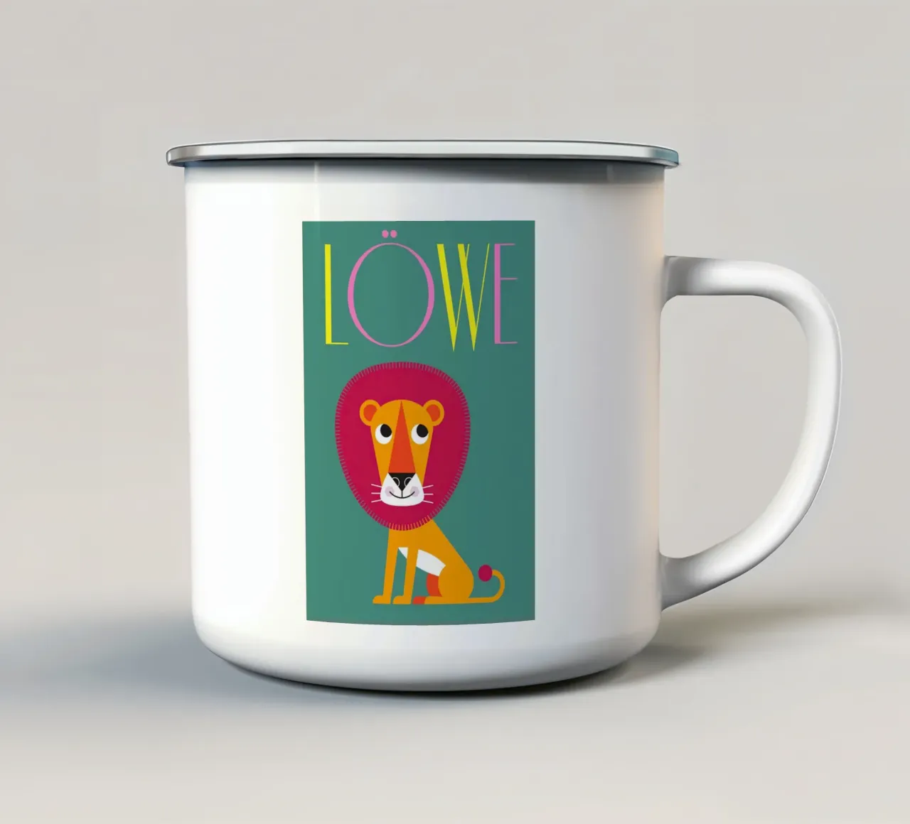 Leone 02 tazza in smalto da Looks n Brains
