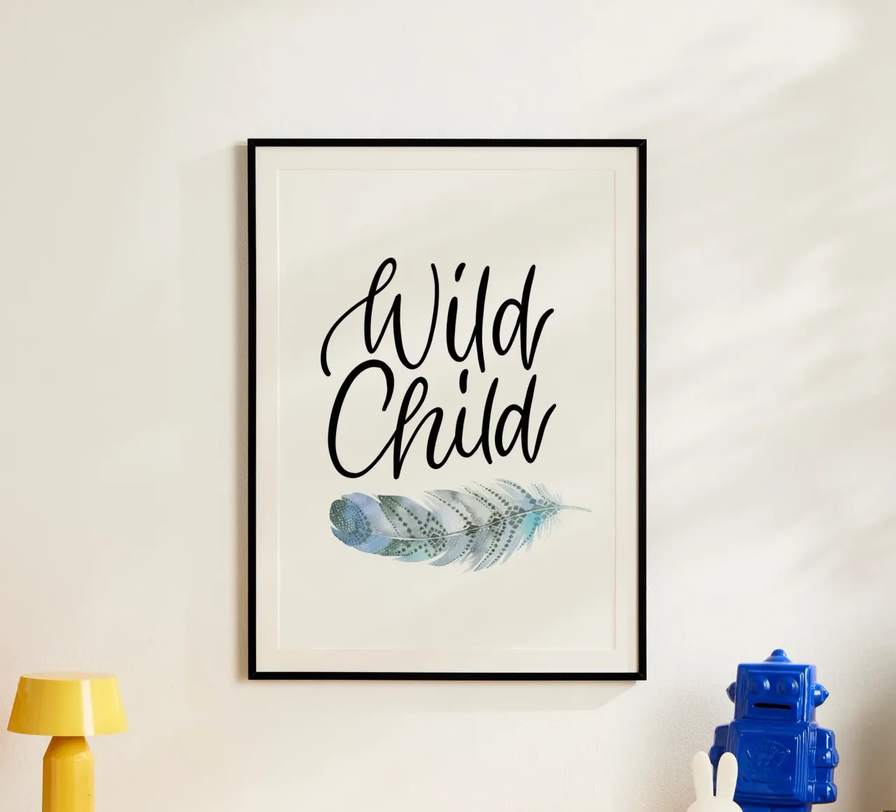 Wild kind. Kind, onstuimig en vrij poster met aluminium frame van CalliLetters