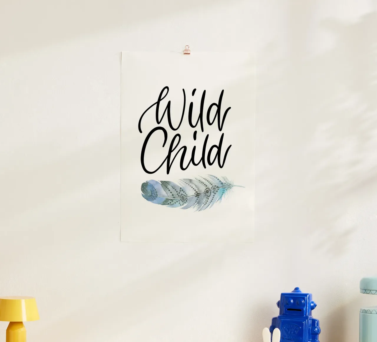 Wild kind. Kind, onstuimig en vrij poster met aluminium frame van CalliLetters