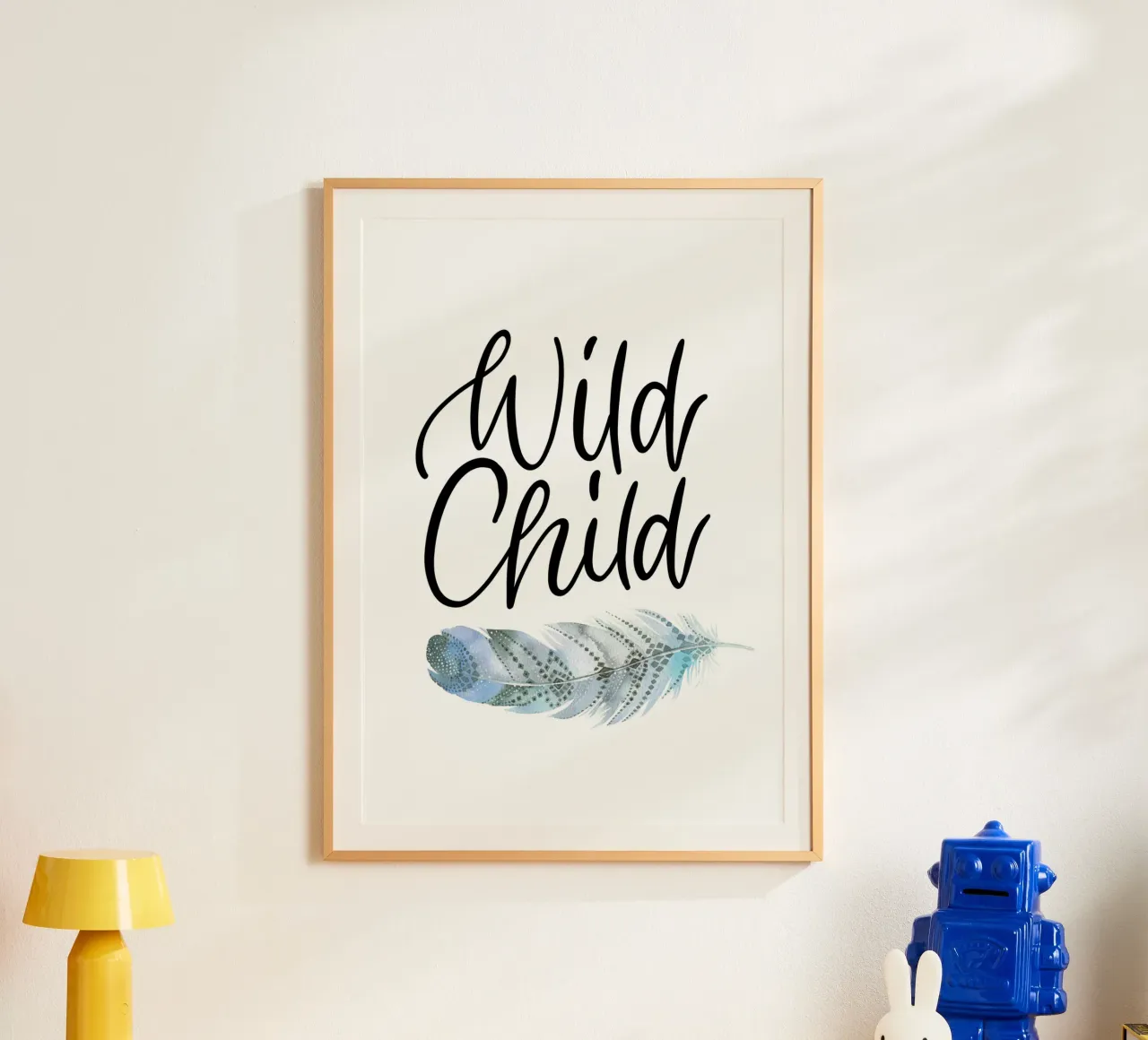 Wild kind. Kind, onstuimig en vrij poster met aluminium frame van CalliLetters