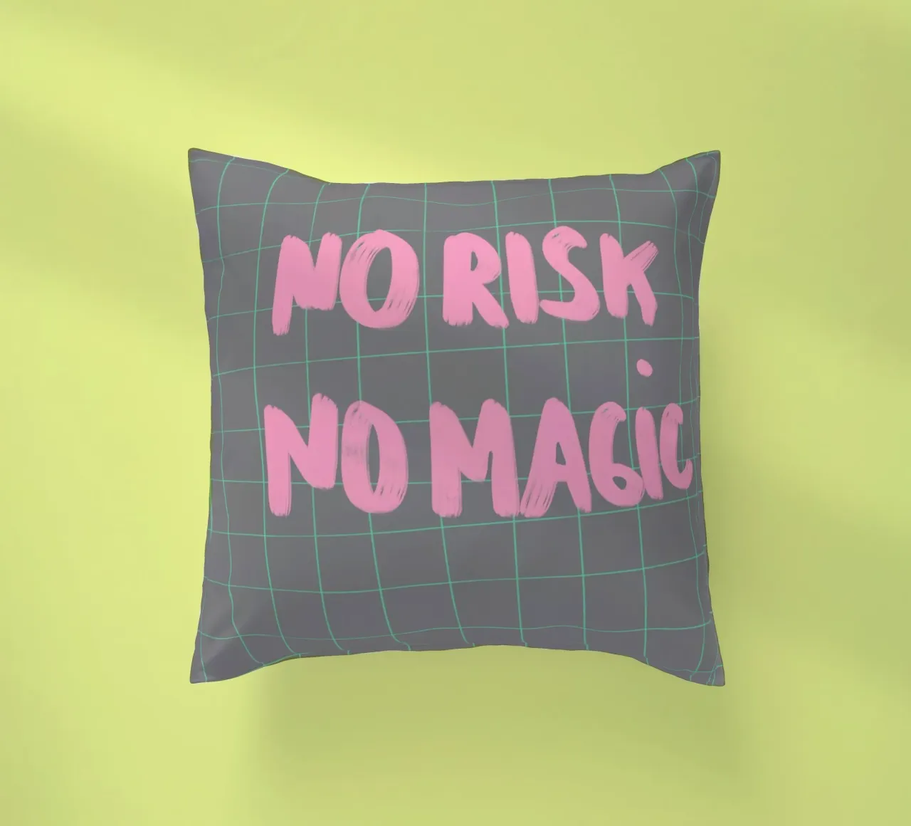 no risk no magic cuscino da Hej Ibiza by Ute Arnold