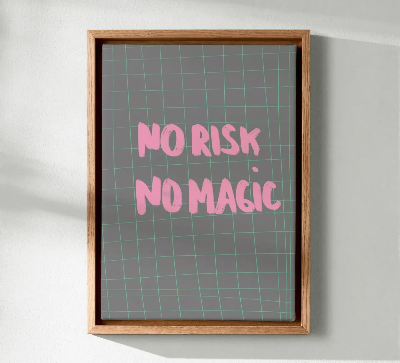 no risk no magic tela con Cornice a cassetta da Hej Ibiza by Ute Arnold