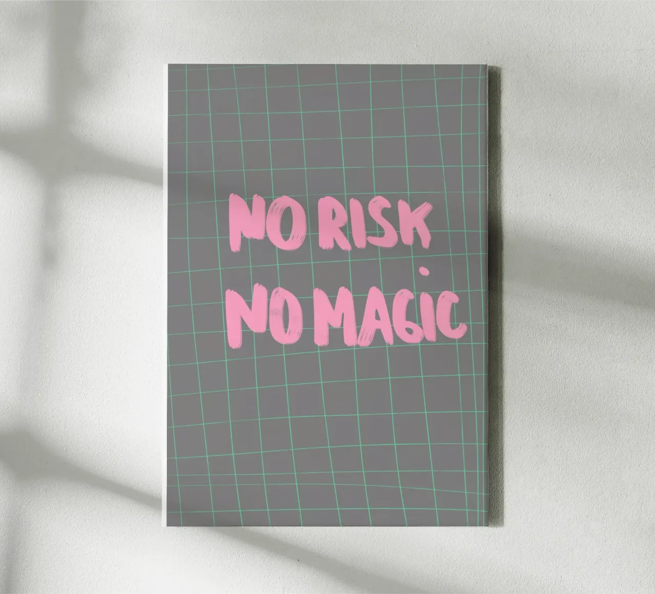 no risk no magic tela con Cornice a cassetta da Hej Ibiza by Ute Arnold