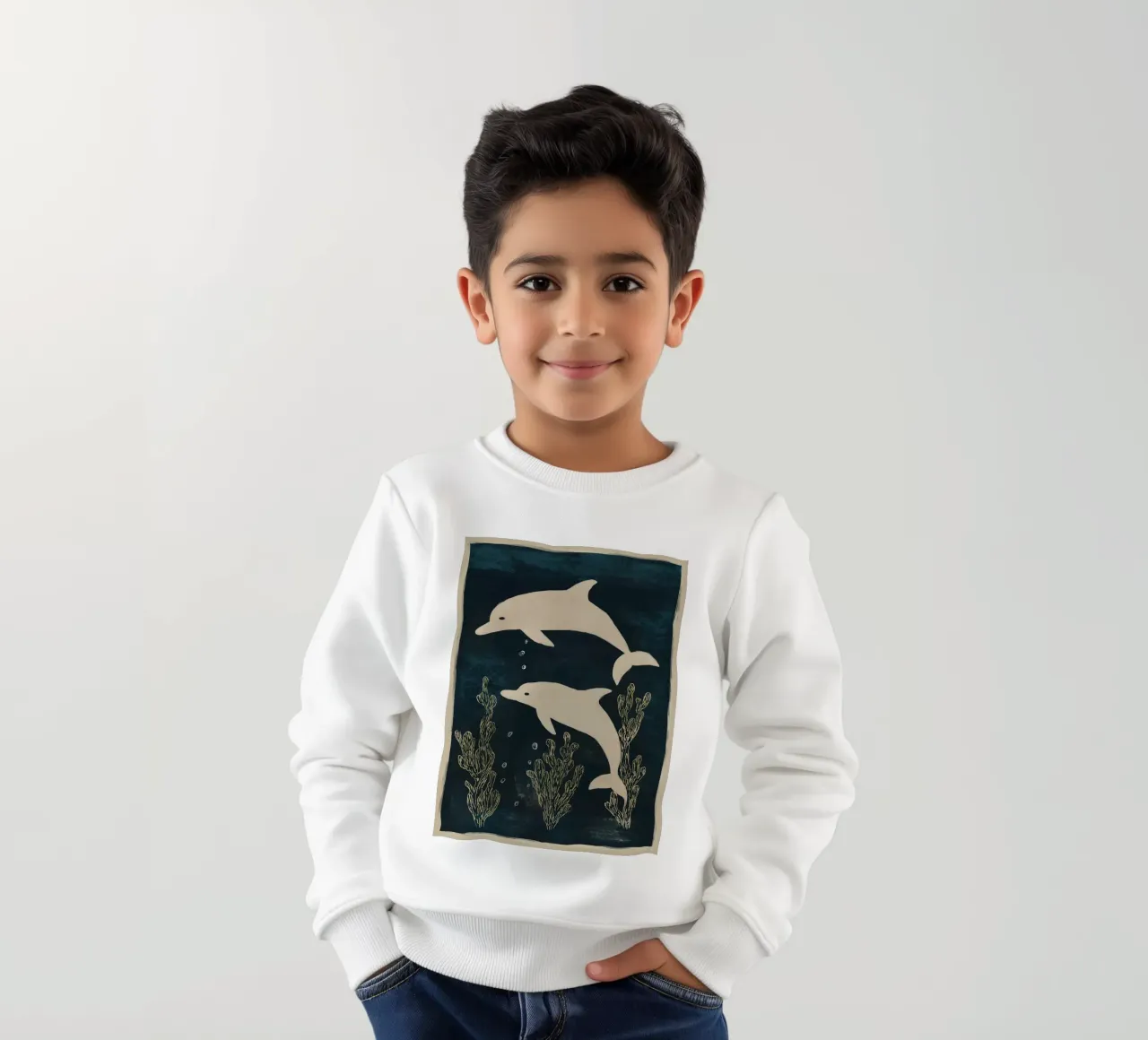 Dos delfines sudadera para niño de M.A.Z.U.N.