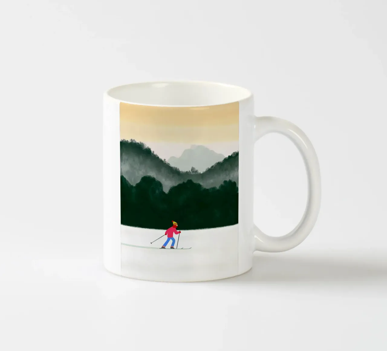 Mattinata di sci silenzioso tazza in ceramica da ChristmasMooodz