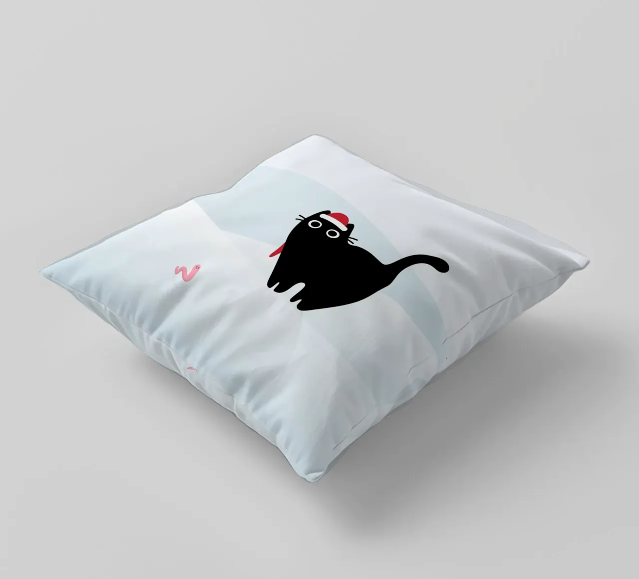 Gatto e verme #3 cuscino da Hightown Design