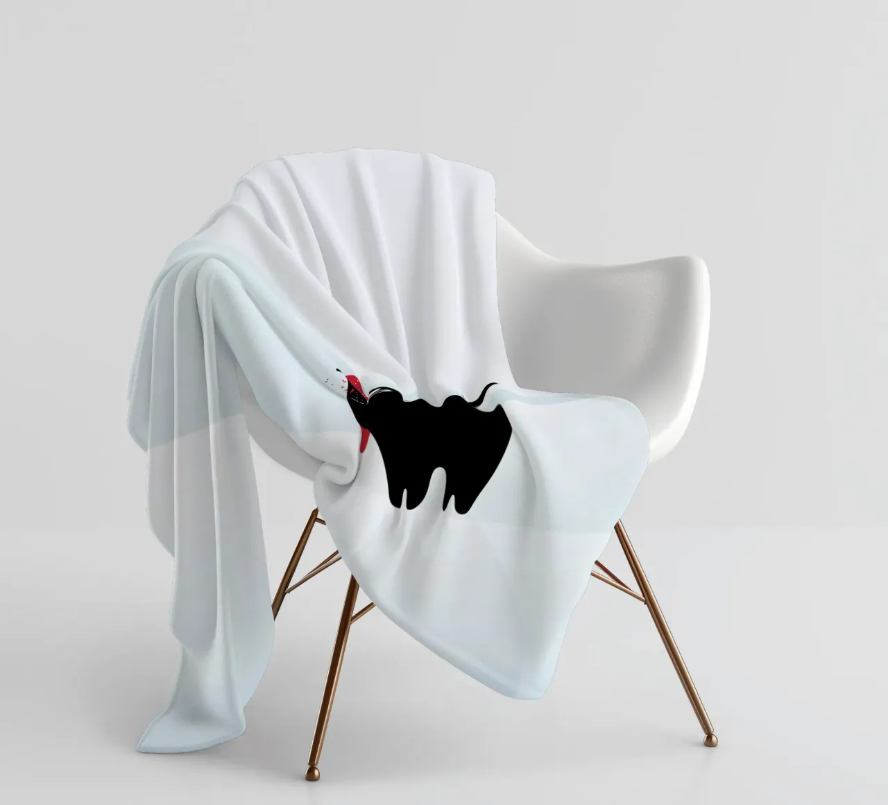 Gatto e verme #3 coperta in pile da Hightown Design