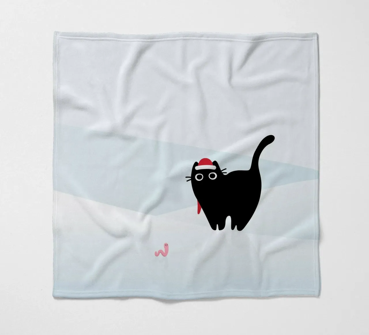 Gatto e verme #3 coperta in pile da Hightown Design
