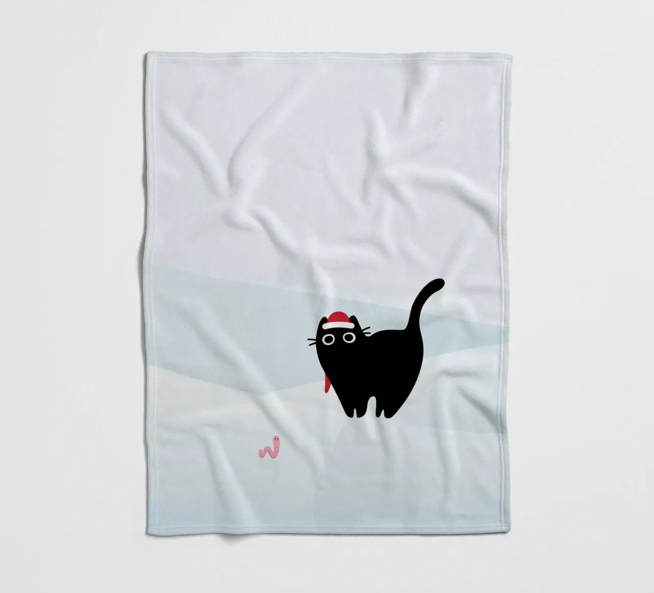 Gatto e verme #3 coperta in pile da Hightown Design