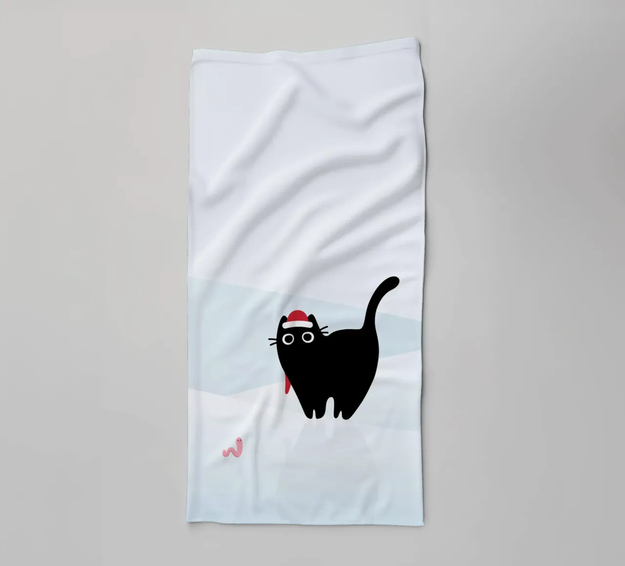 Cat & Worm #3 towel by Hightown Design