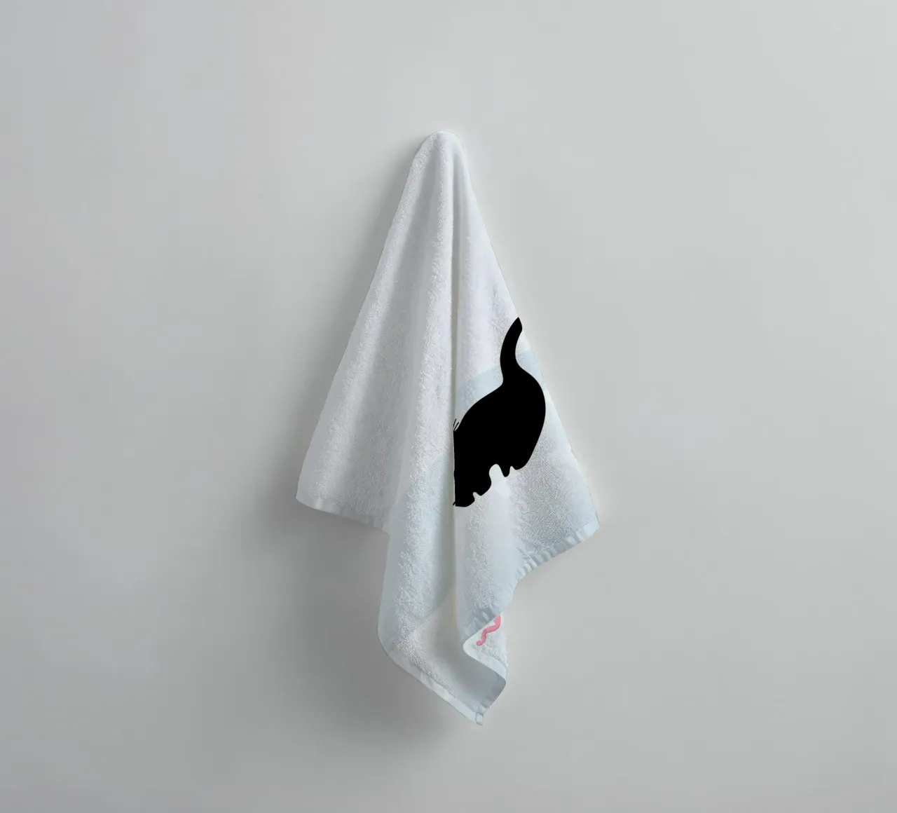 Cat & Worm #3 towel by Hightown Design