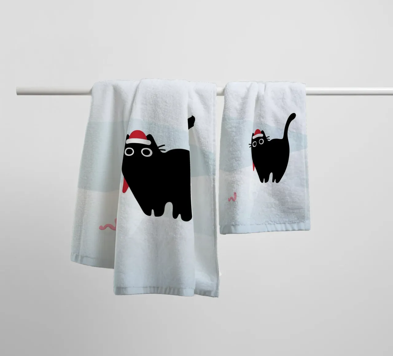 Cat & Worm #3 towel by Hightown Design