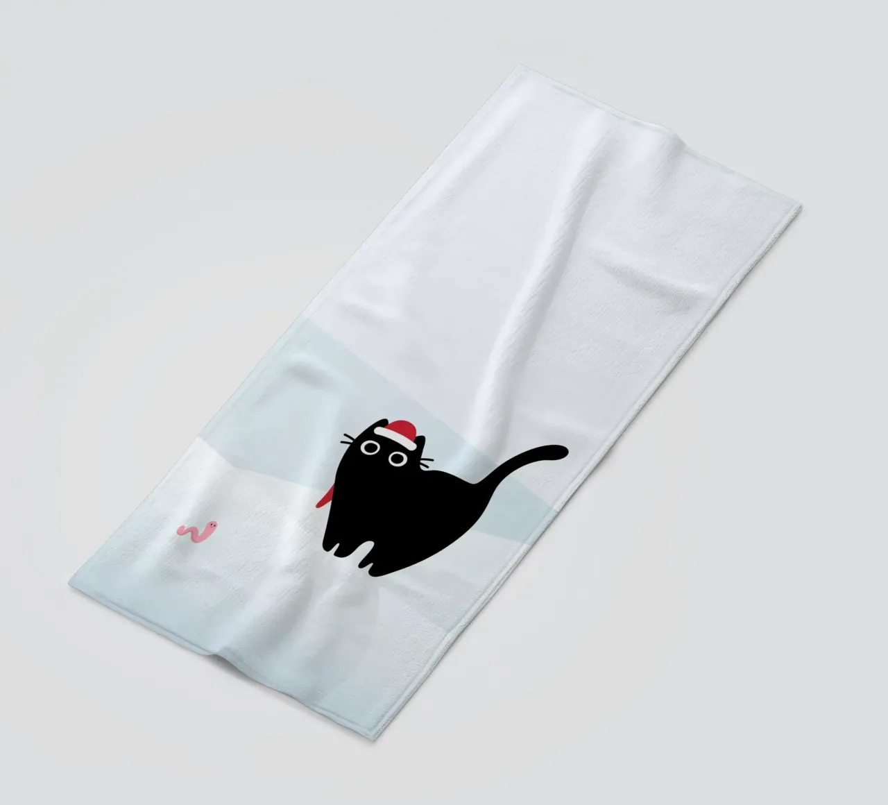 Gatto e verme #3 telo mare da Hightown Design