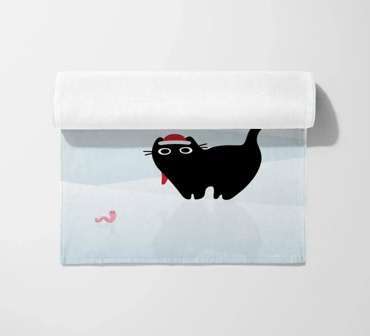 Gatto e verme #3 telo mare da Hightown Design