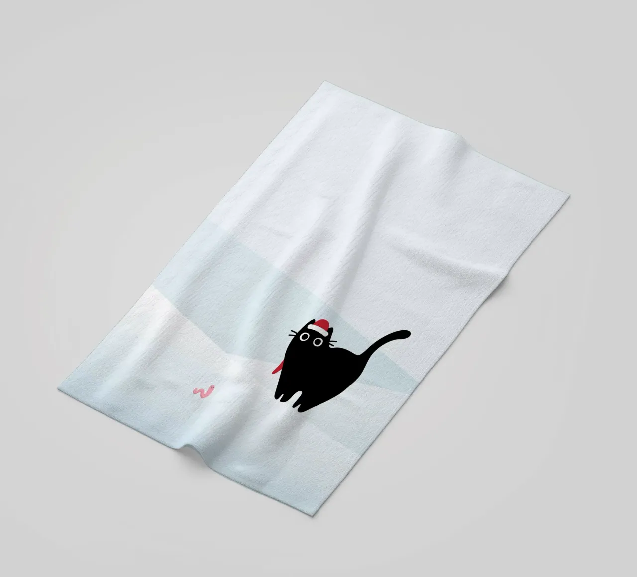 Gatto e verme #3 telo mare da Hightown Design