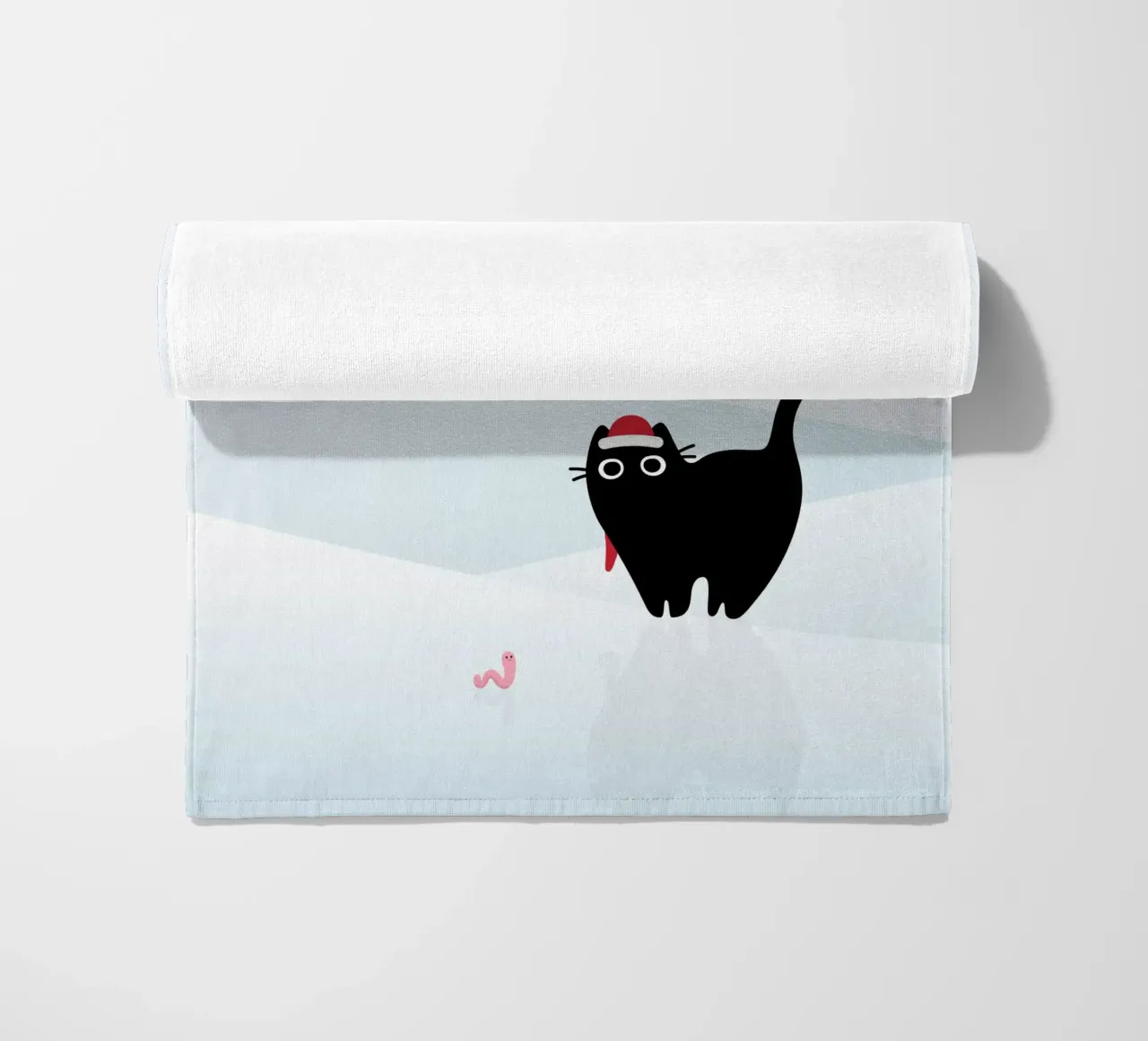Gatto e verme #3 telo mare da Hightown Design