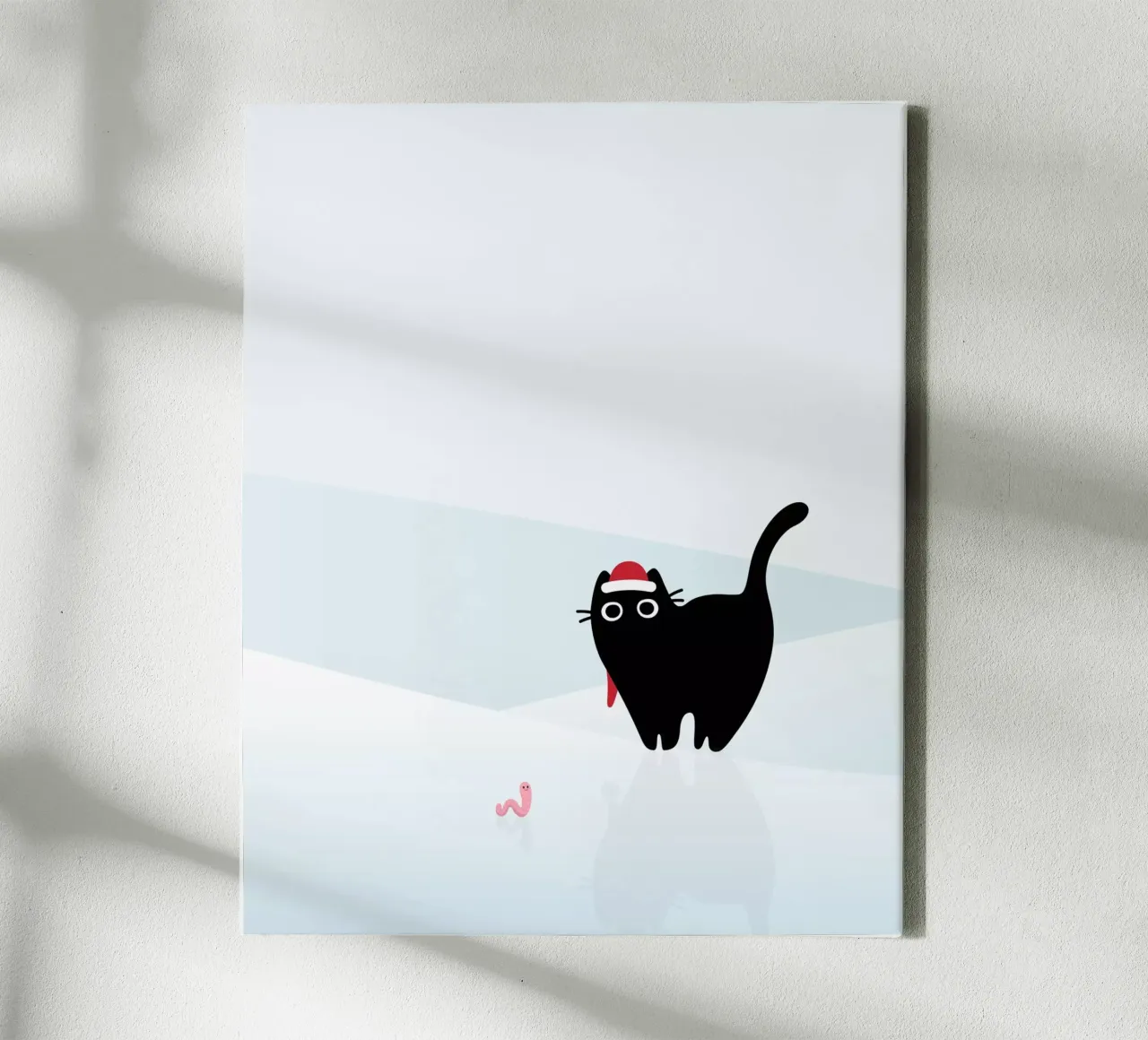 Cat & Worm #3 canvas with Floater frame by Hightown Design