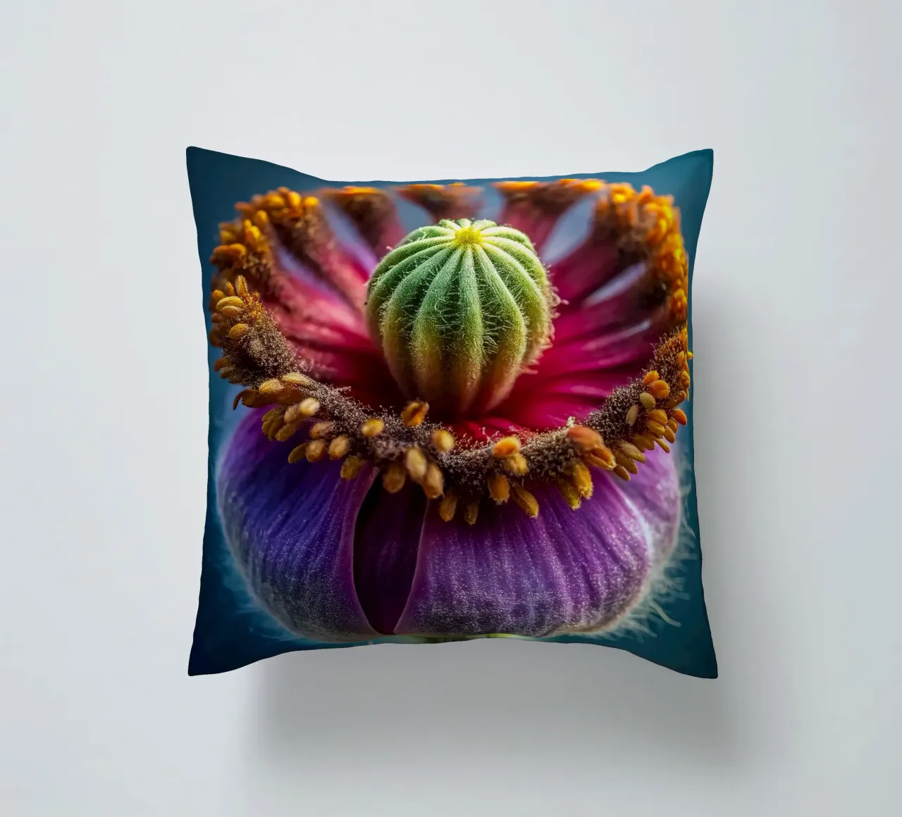 Scatto macro di un fiore di papavero cuscino da 🎁 NOBELART