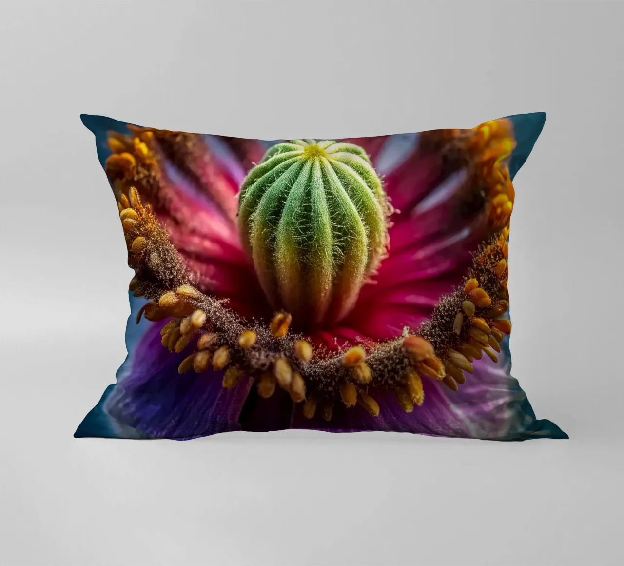 Scatto macro di un fiore di papavero cuscino da 🎁 NOBELART