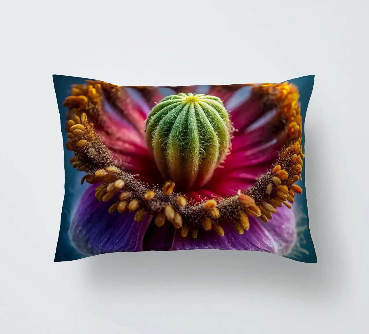 Scatto macro di un fiore di papavero cuscino da 🎁 NOBELART