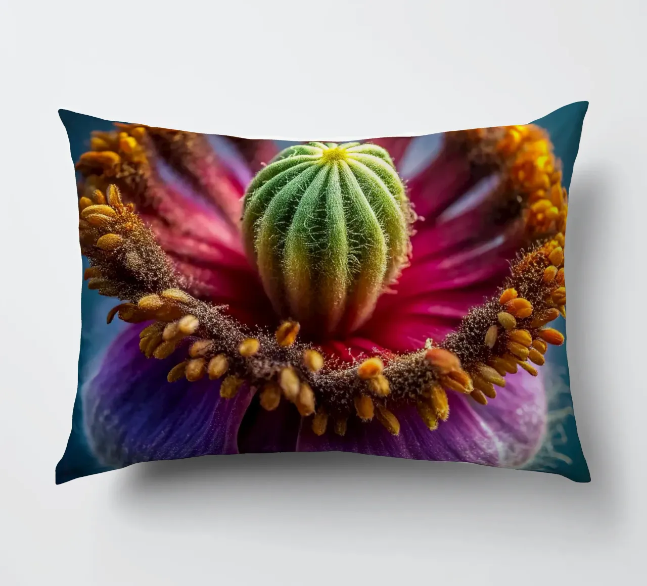 Scatto macro di un fiore di papavero cuscino da 🎁 NOBELART