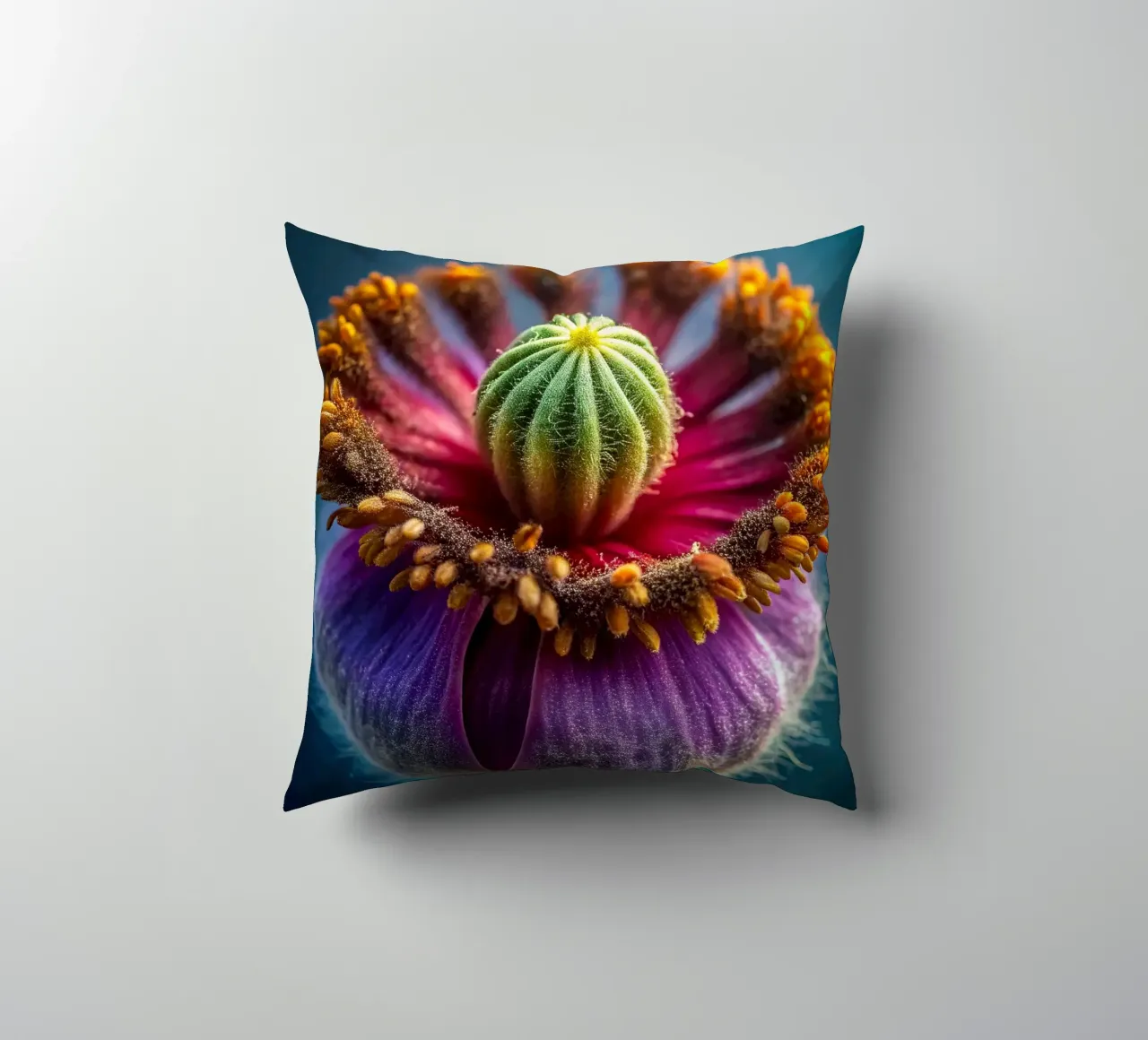 Scatto macro di un fiore di papavero cuscino da 🎁 NOBELART