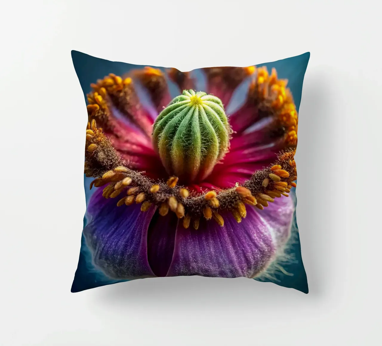 Scatto macro di un fiore di papavero cuscino da 🎁 NOBELART