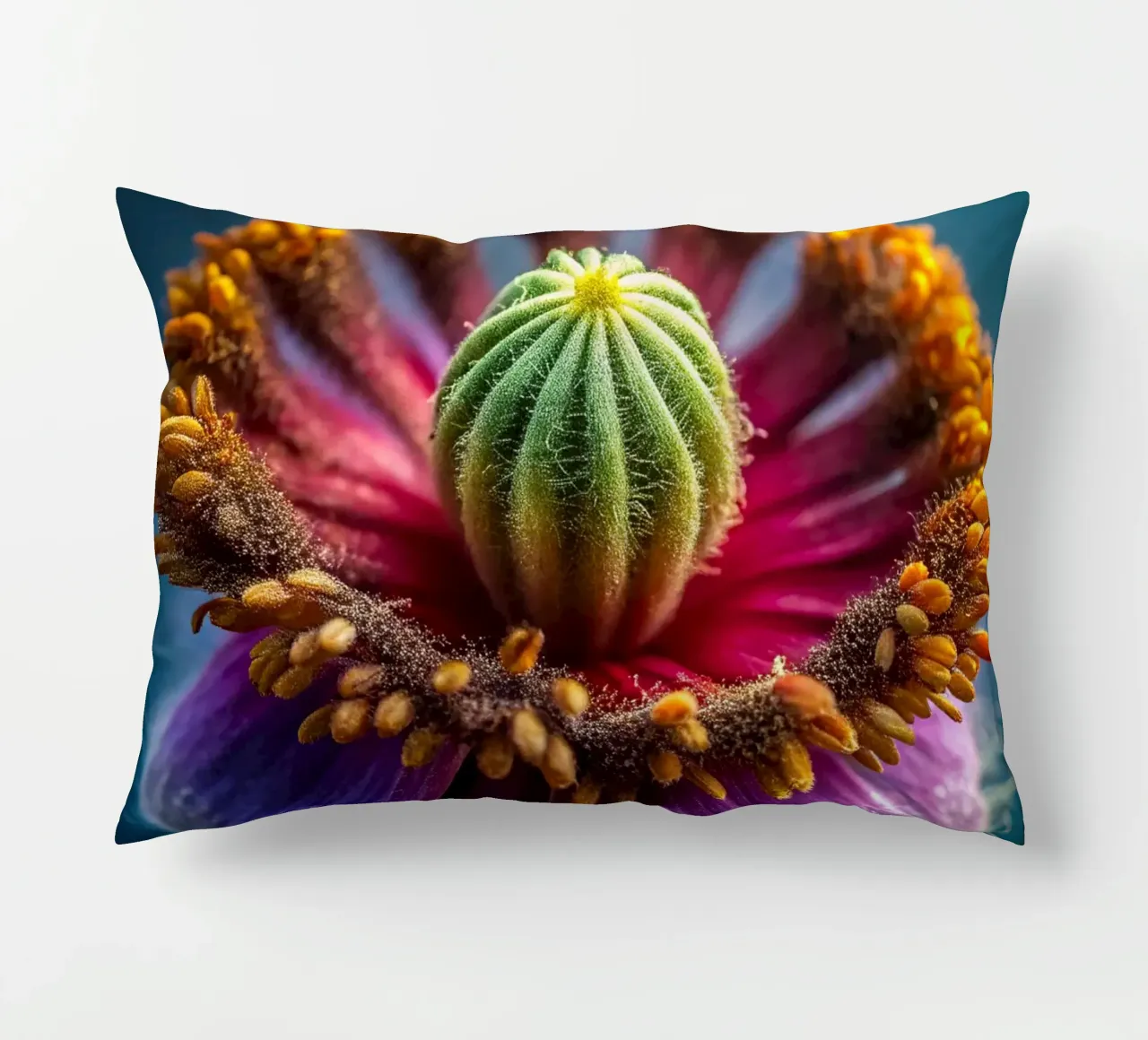 Scatto macro di un fiore di papavero cuscino da 🎁 NOBELART