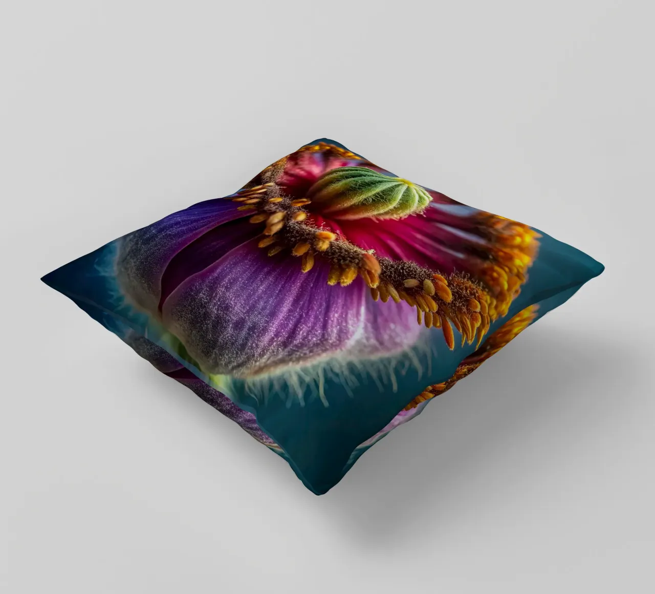 Scatto macro di un fiore di papavero cuscino da 🎁 NOBELART