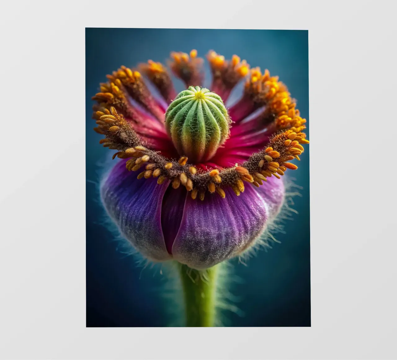 Scatto macro di un fiore di papavero telo in pvc da 🎁 NOBELART