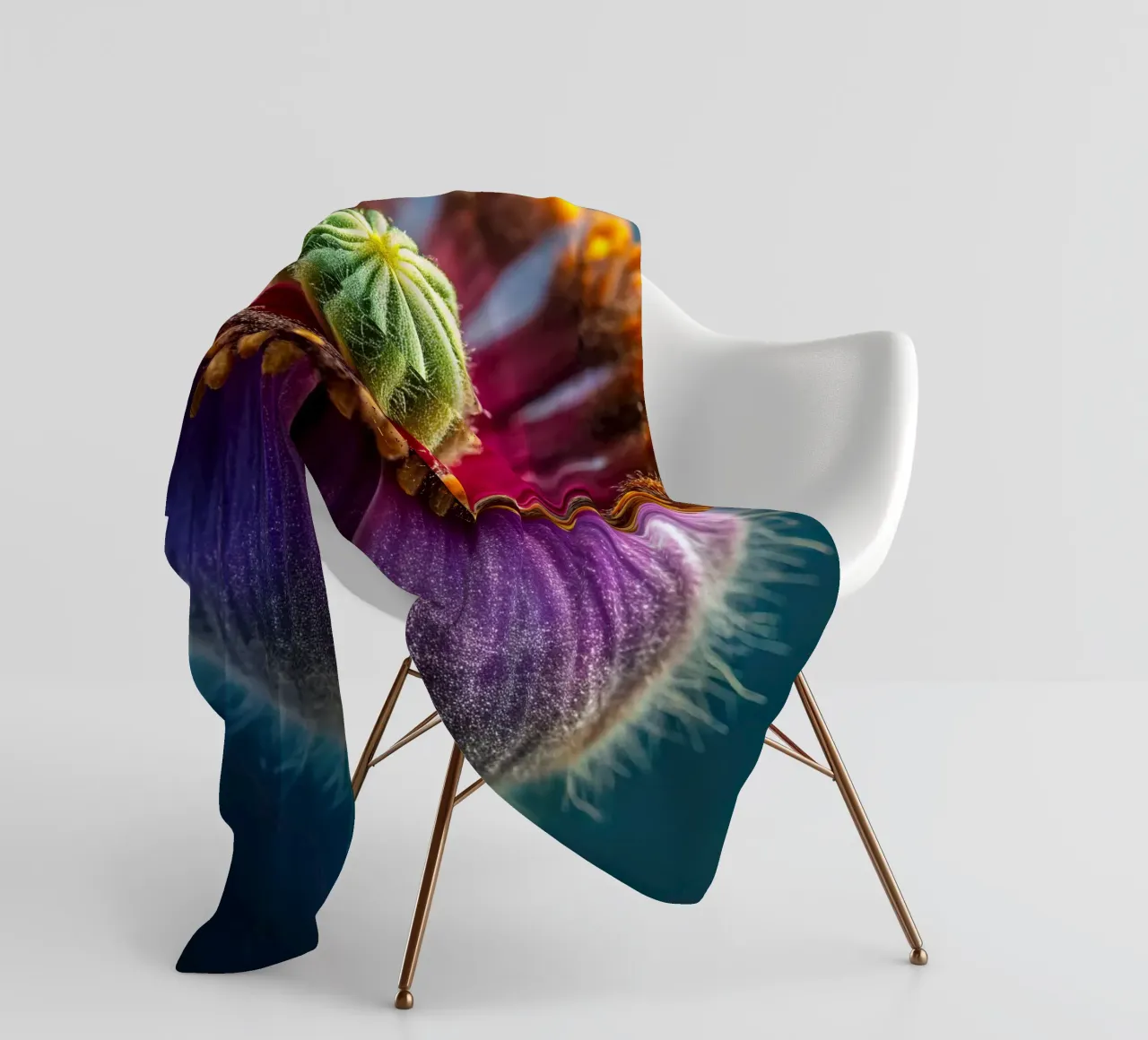 Scatto macro di un fiore di papavero coperta in pile da 🎁 NOBELART