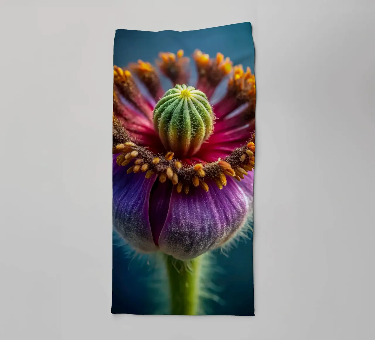 Scatto macro di un fiore di papavero asciugamano da bagno da 🎁 NOBELART