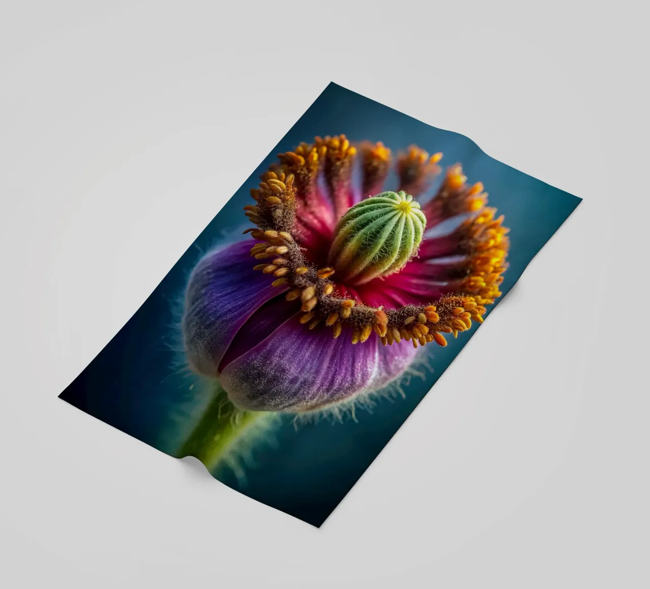 Scatto macro di un fiore di papavero telo mare da 🎁 NOBELART