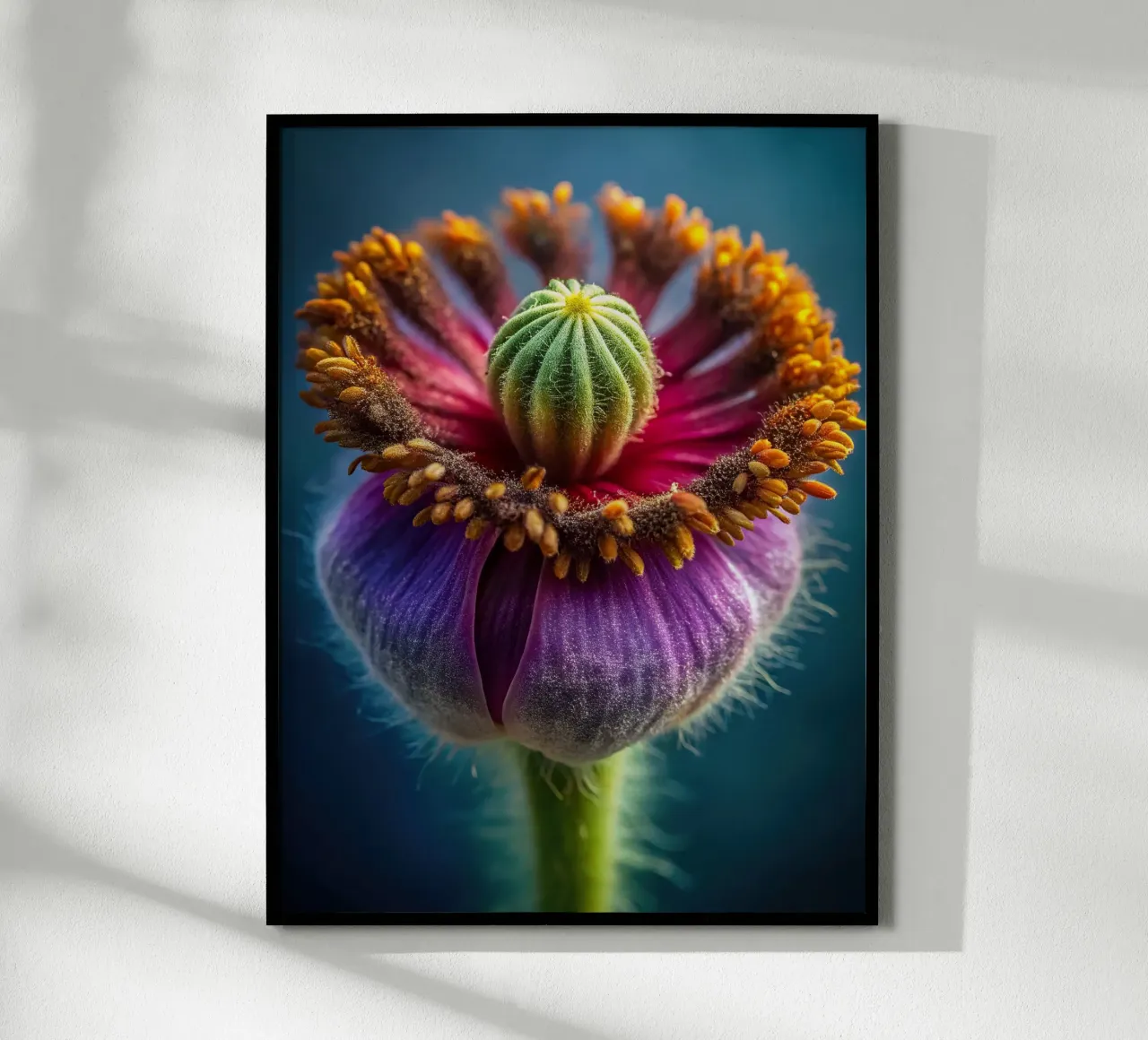 Scatto macro di un fiore di papavero carta hahnemühle da 🎁 NOBELART