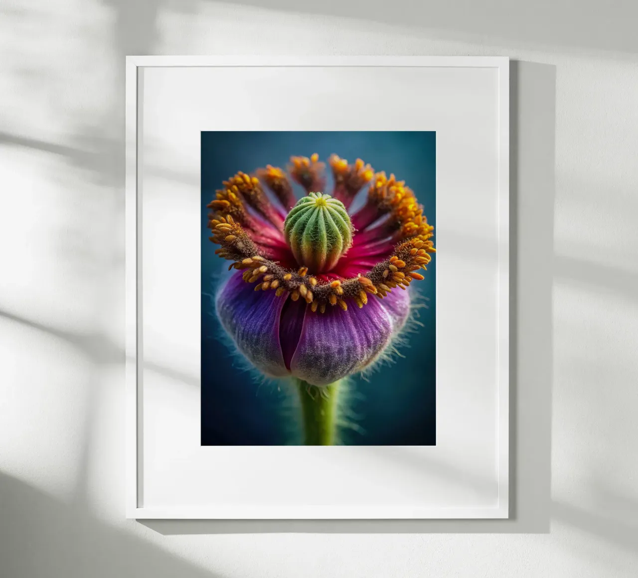 Scatto macro di un fiore di papavero carta hahnemühle da 🎁 NOBELART