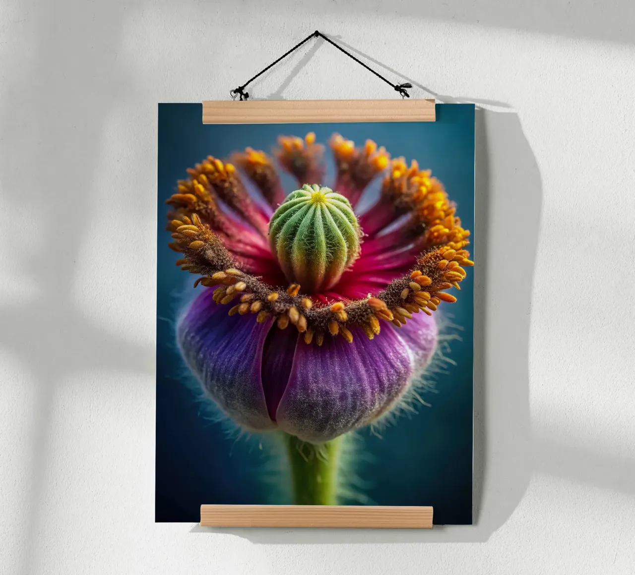 Scatto macro di un fiore di papavero carta hahnemühle da 🎁 NOBELART