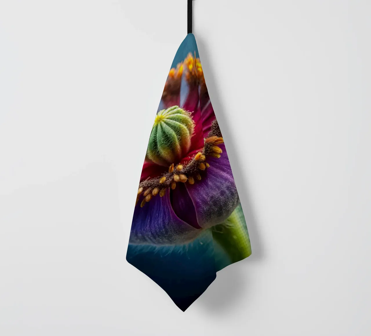 Scatto macro di un fiore di papavero canovaccio da cucina da 🎁 NOBELART