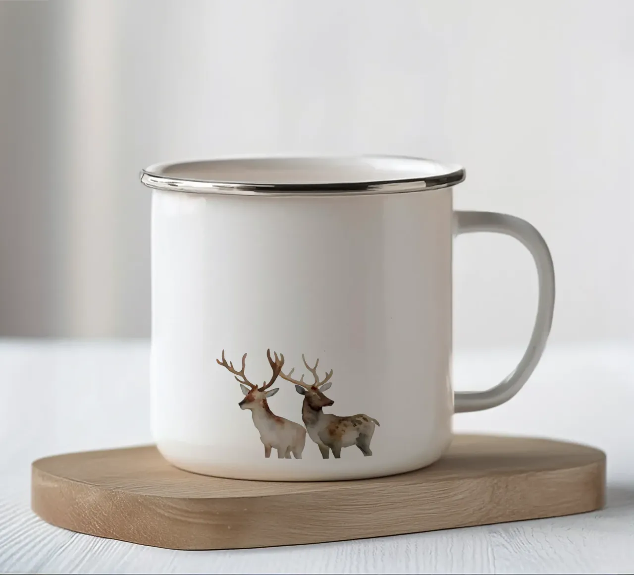 Duo Cervo Gentile tazza in smalto da ChristmasMooodz