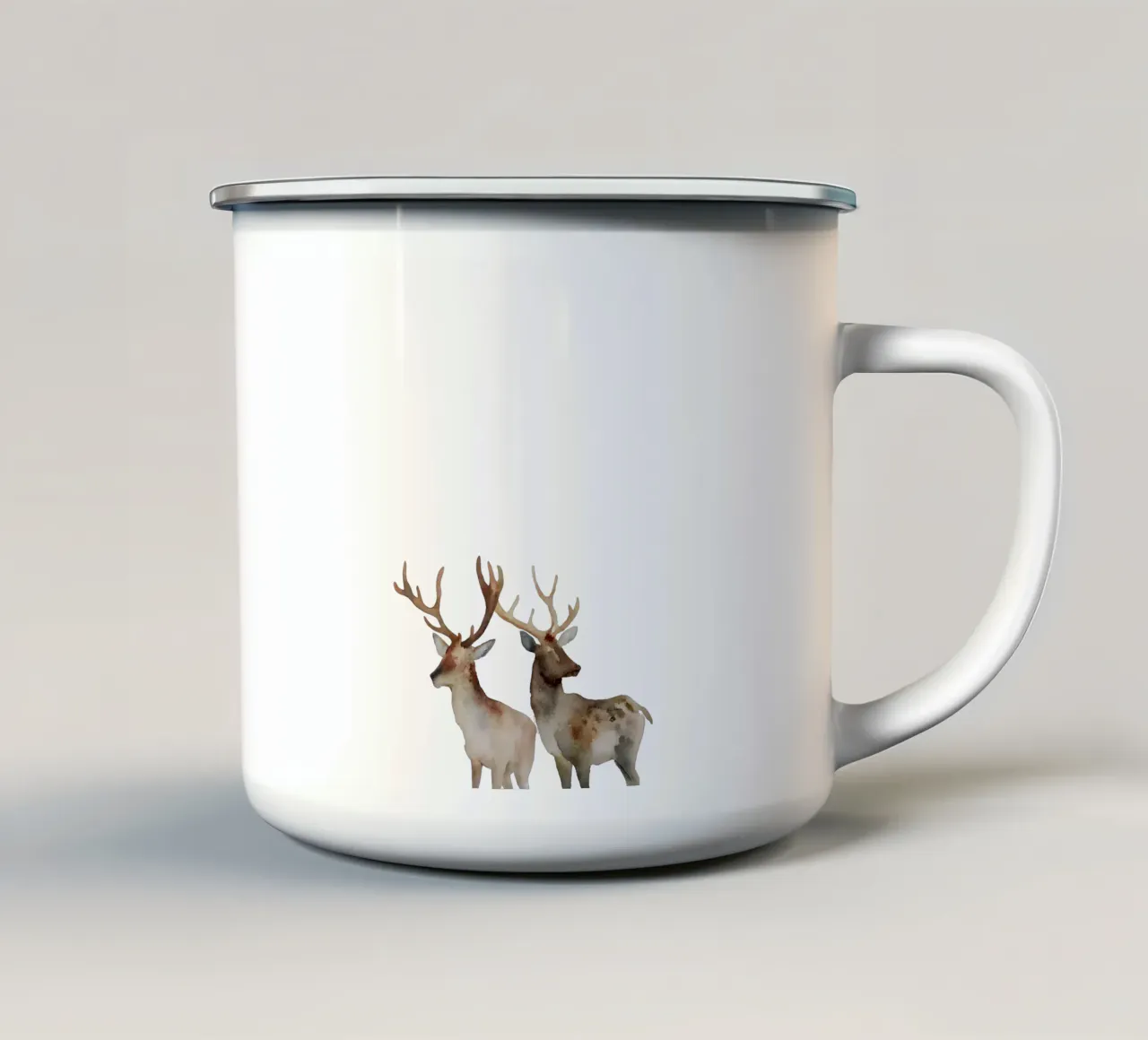 Duo Cervo Gentile tazza in smalto da ChristmasMooodz