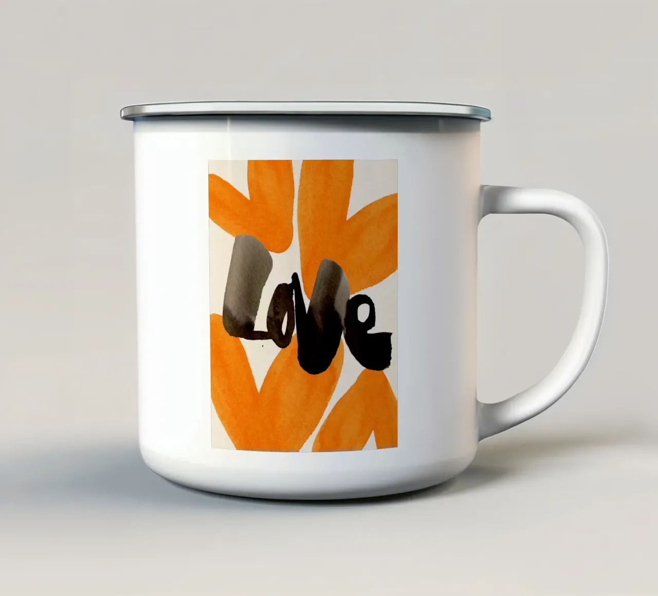 L.O.V.E. tazza in smalto da Ekaterina Koroleva